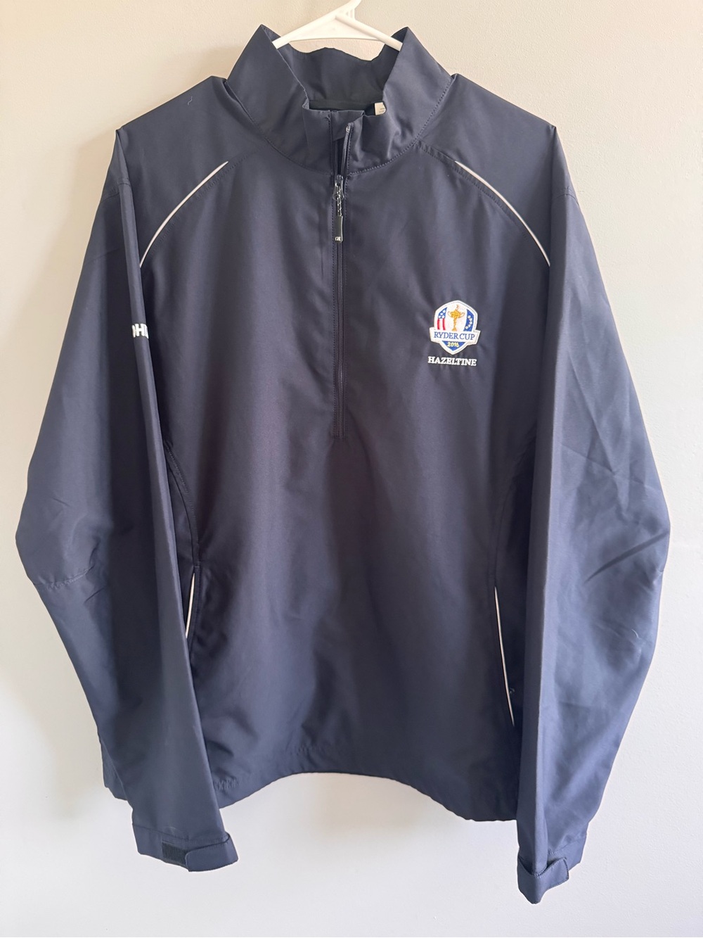 Cutter & Buck CB WeatherTec Ryder Cup 2016 Golf‎ Jacket L Navy 1/4 Zip Hazeltine